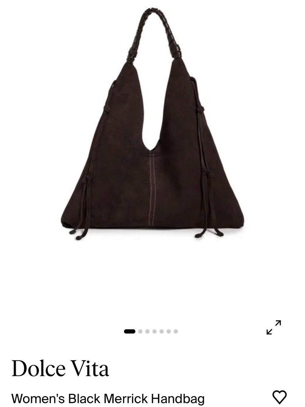 Dolce Vita Merrick Espresso Suede Slouchy Hobo Bag BNWT - Picture 5 of 16
